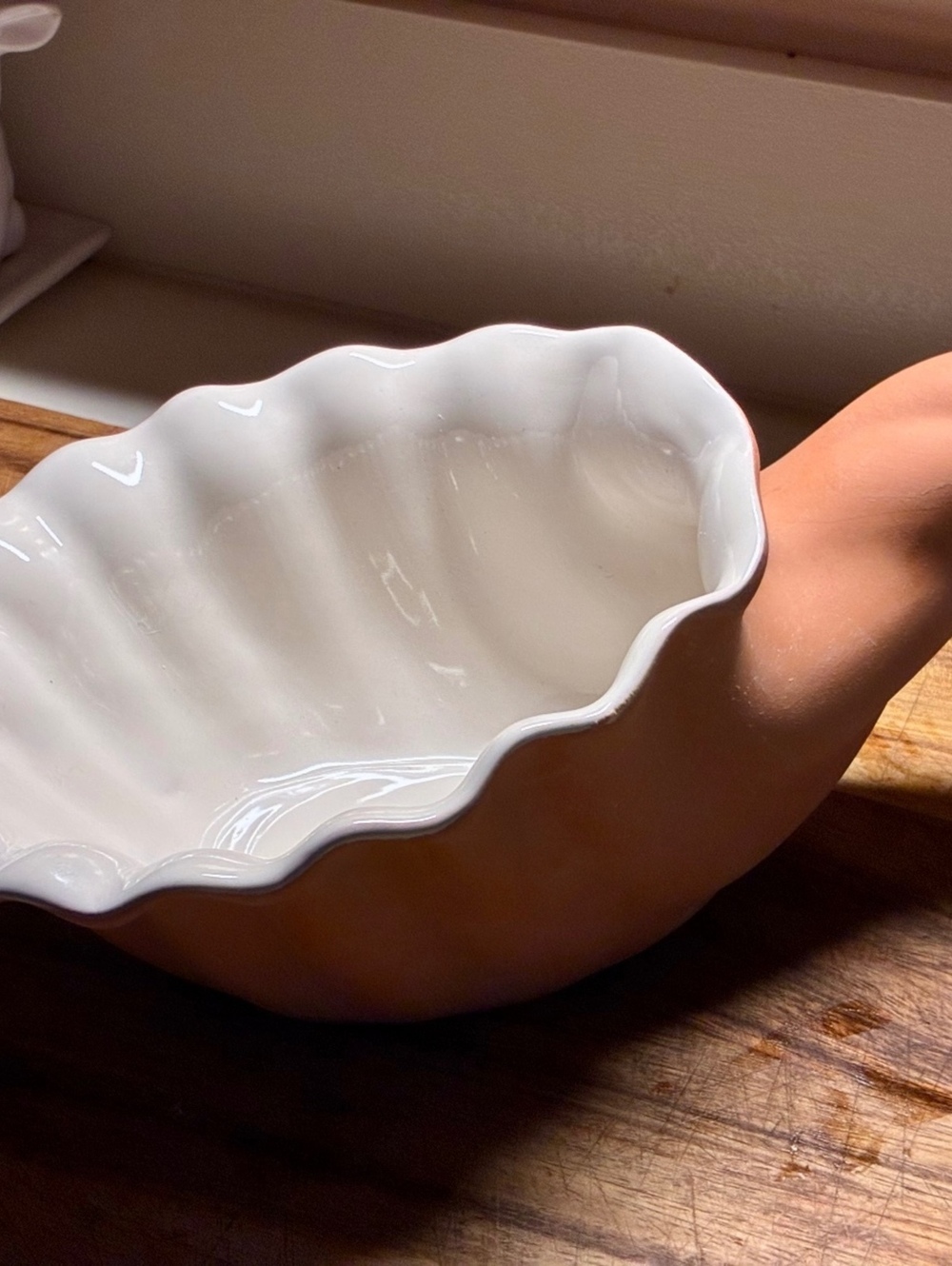 Terra cotta cornucopia sculpture decorative bowl